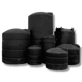 400 Gallon Plastic Vertical Water Storage Tank in Black