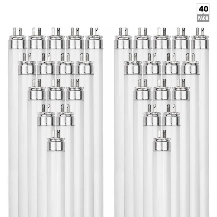 46 in. 28-Watt Linear T5 Fluorescent Tube Light Bulb, Cool White 4100K (40-Pack)