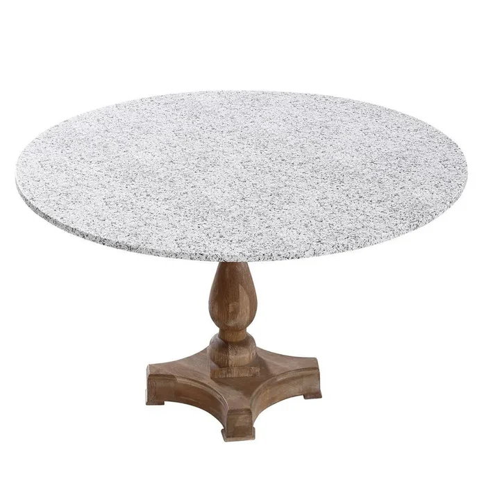 48″ Cotton Fabric Fitted Table Cover, Grey Granite