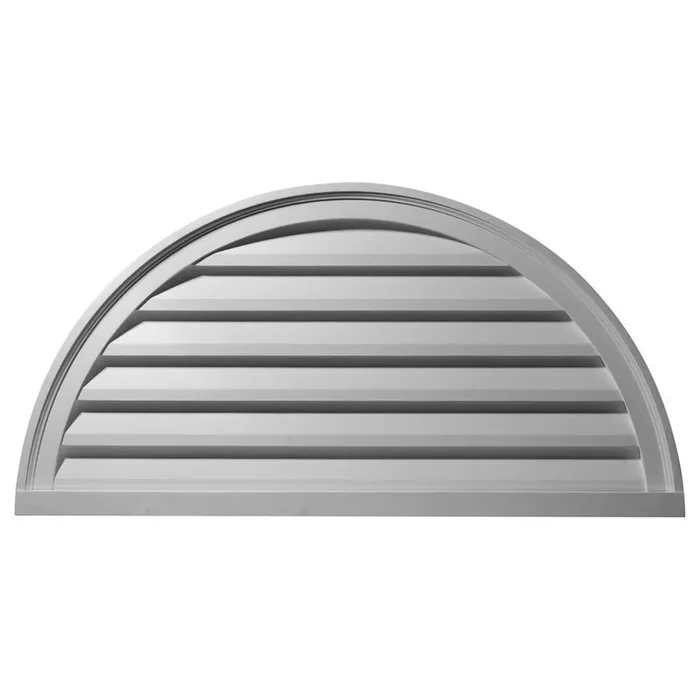 48 in. x 24 in. Half Round Primed Polyurethane Paintable Gable Louver Vent