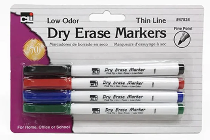 4Ct Fine Tip Dry Erase Markers