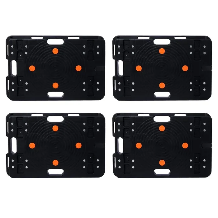 4Pcs Moving Dolly, Heavy Duty Furniture Rolling Mover, Interlocking Moving Dolly With 4 Wheels For Couch Boxes Heavy Items, 23.6 X 15.7 Inch 330 Lbs Capacity Each Count Black Plastic