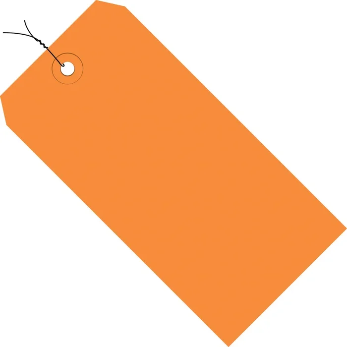 5-3/4 x 2-7/8 Pre-Wired Orange Tags (THICK BOARD – 13 POINT) 1000/Case