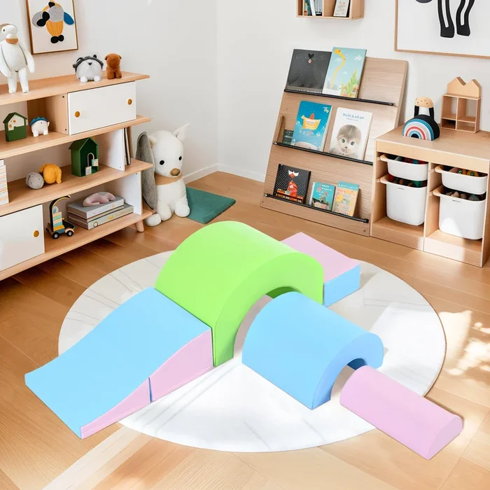 5 Piece Kids Climbing Toys For Toddlers, Foam Climbing Blocks For Babies, Kids Crawling And Climbing Indoor Active Play Structure Colorful Under 50 Lbs Cute Foam 1 To 2 Years Pu Indoor