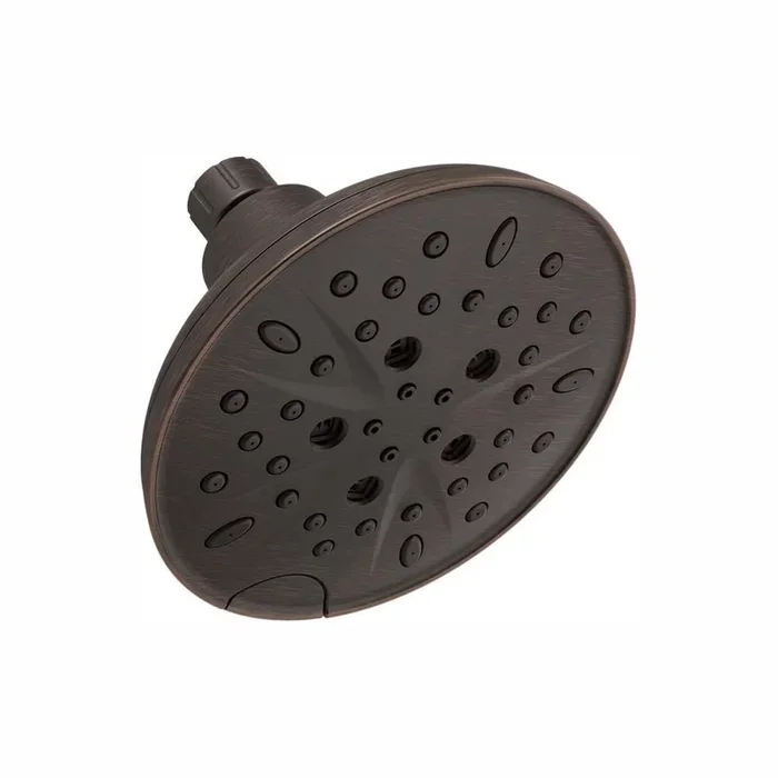 5-Spray 6 in. Single Wall Mount Fixed Shower Head in SpotShield Venetian Bronze