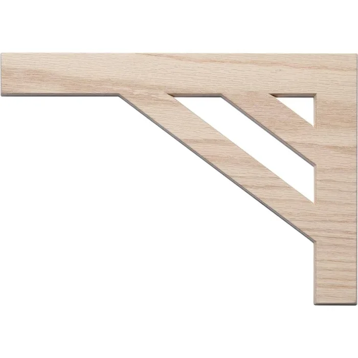 #53 8.125 in. x 11.50 in. x 0.25 in. Oak Stair Bracket Left
