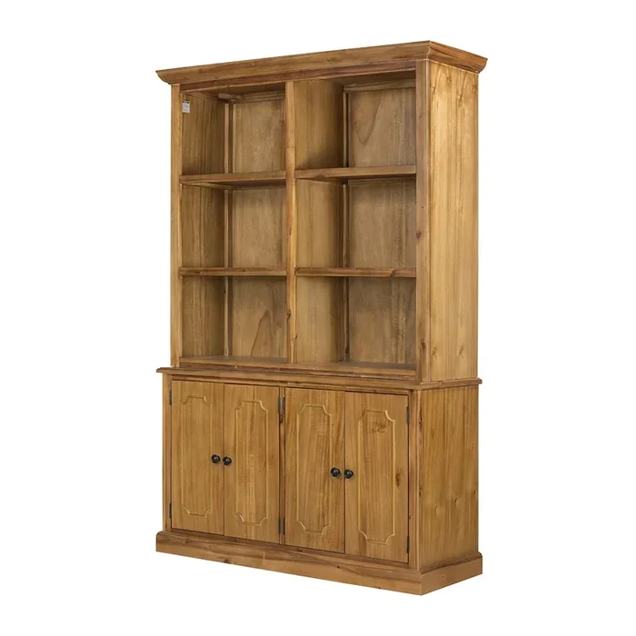 53X19X83″ Cabinet Brown Natural Wood Brown Primary Living Space Casual,Classic,Farmhouse,Rustic Solid Wood Mdf