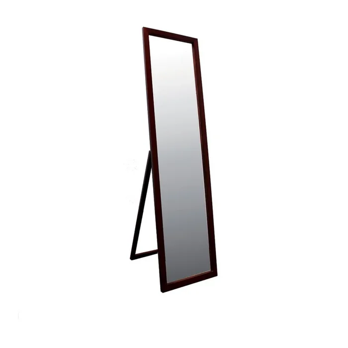 55″ Tall Standing Floor Mirror, Walnut Finish, Rectangular Finish Multicolor Wood