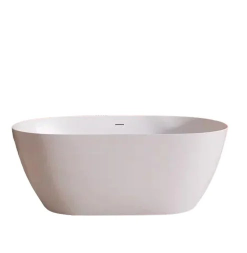 55 in. x 27.5 in. Acrylic Free Standing Tub Freestanding Soaking Bathtub with Pop-up Drain Alone Soaker Tubs in White