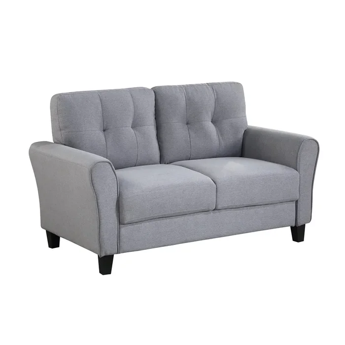 57.5″ Modern Living Room Loveseat Linen Upholstered Couch Furniture For Home Or Office ,Light Grey Blue, 2 Seat,Old Sku:Wf288518Aac Light Grey Blue Foam Linen 2 Seat