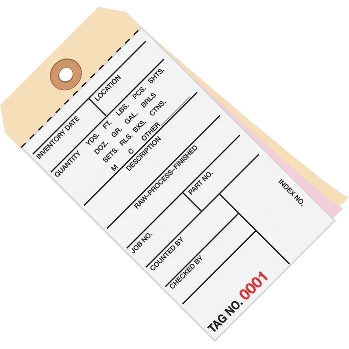 6 1/4 x 3 1/8 – (4000-4499) Inventory Tags 3 Part Carbonless # 8 500/Case