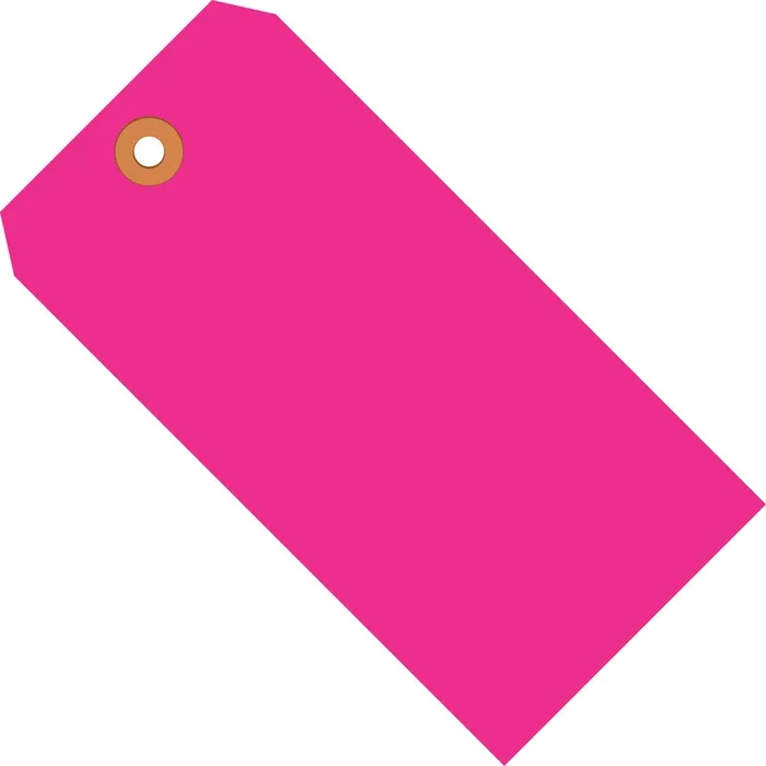 6 1/4 x 3 1/8 Fluorescent Pink 13 Pt. Shipping Tags 1000/Case