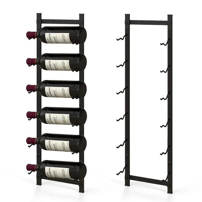 6/9/12-Bottle Rustproof Wall-Mounted Wine Rack