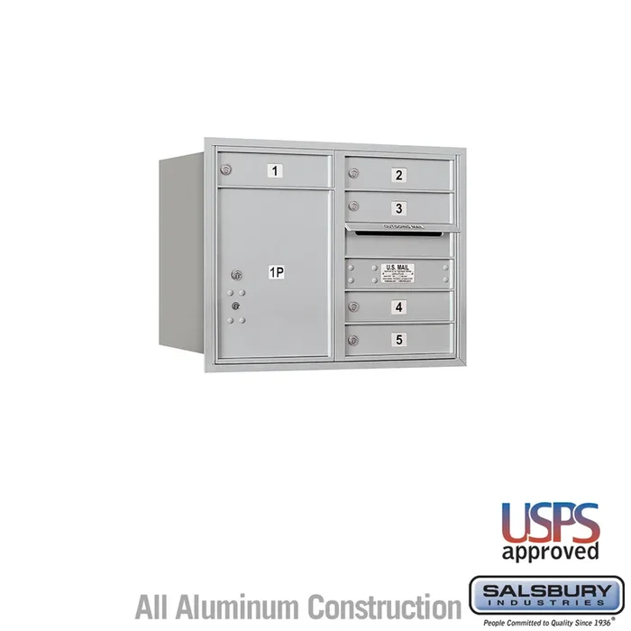 6 Door High Recessed Mounted 4C Horizontal Mailbox with Parcel Locker – Rear Loading