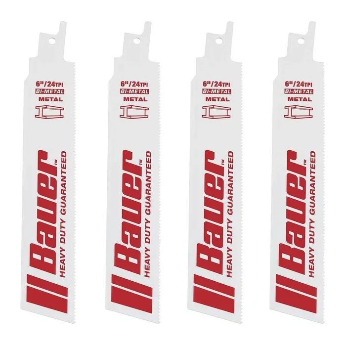 6 in. 24 TPI Bi-Metal Reciprocating Saw Blades, 4 Pk.