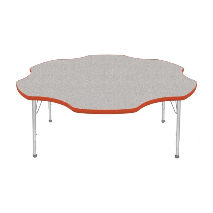 60″ Daisy Table – Top Color: Gray Nebula, Edge Color: Autumn Orange