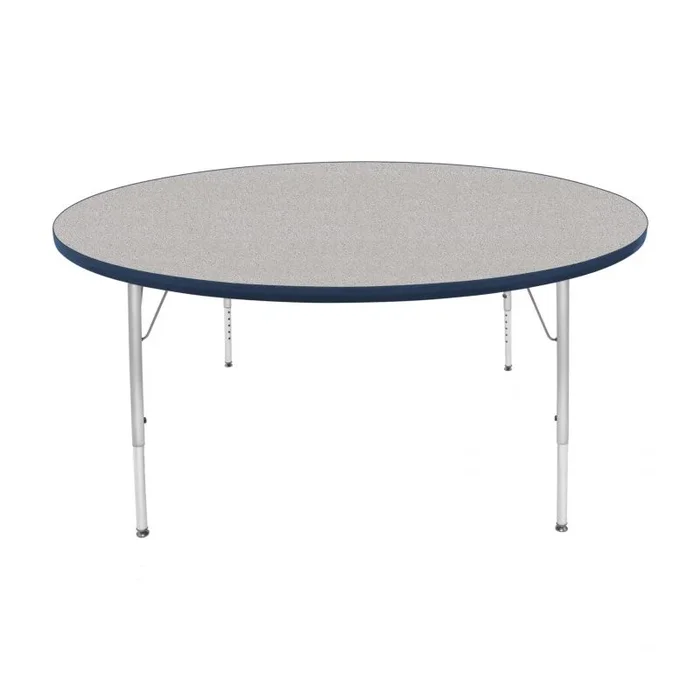 60″ Round Table – Top Color: Gray Nebula, Edge Color: Navy