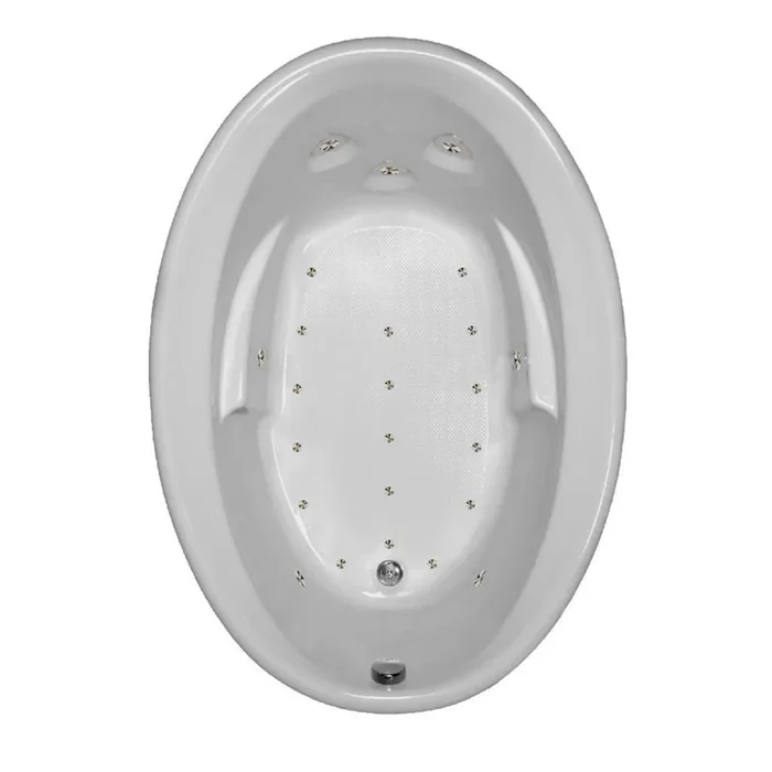 60 in. Acrylic Oval Drop-in Air Bathtub in White