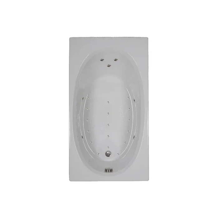60 in. Rectangular Drop-in Air Bathtub in Biscuit