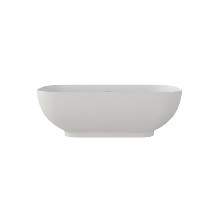 65″ Solid Surface Soaking Bathtub Matte White Freestanding Tubs Matte 61 69 In Soaking Center Front Solid Surface
