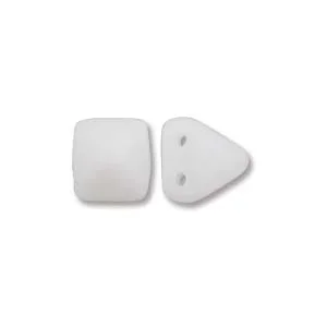 6mm Czech 2-Hole Pyramid Bead – White
