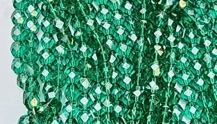 6mm Fire Polish Faceted Round- Teal Silver Luster