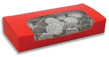7-3/8 3-1/2 x 1-1/4 (3/4 lb.) Red Edge-Window Candy Box 250/Case