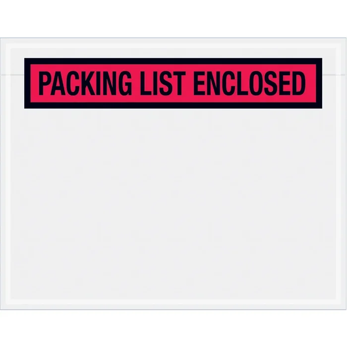 7 x 5-1/2 Packing List Enclosed Envelopes (Panel Face) – RED 1000/Case