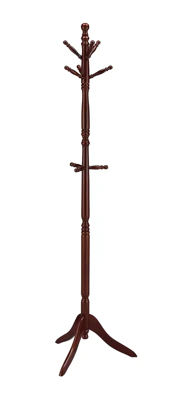 71.5″ Tall Wooden Standing Coat Rack “Swivel” With Cherry Finish Cherry Wood