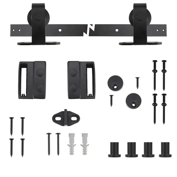 72 in. Dark Oil-Rubbed Top Mount Sliding Barn Door Track and Hardware Kit
