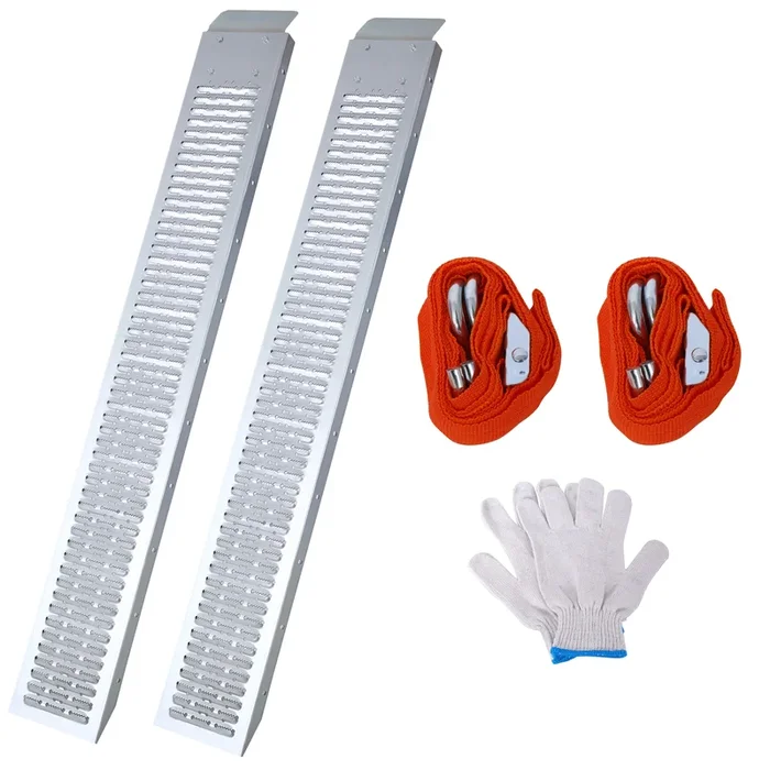 74″ L Loading Ramps, 960Lbs Capacity Loading Ramps For Pickup Trucks, Steel Motorcycle Ramp, Dirt Bike Ramp For Truck, Lawn Mower, Snowblower, Atv, Quad, Pack Of 2 ,With 2Pcs Tie Straps,1Pair Gs