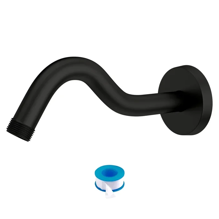 8″ Shower Arm With Flange, Matte Black Matte Black Stainless Steel