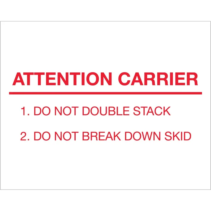 8 x 10″ – “Attention Carrier” Labels 250/Roll