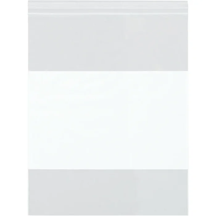 8 x 12 (2 mil) Reclosable Poly Bags With White Block 1000/Case
