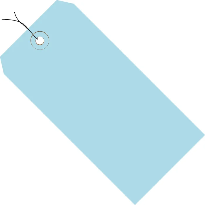 8 x 4 Pre-Wired Light Blue Tags (THICK BOARD – 13 POINT) 500/Case