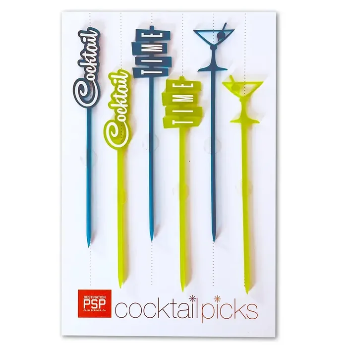 “Cocktail Time” Cocktail Picks Set of 6