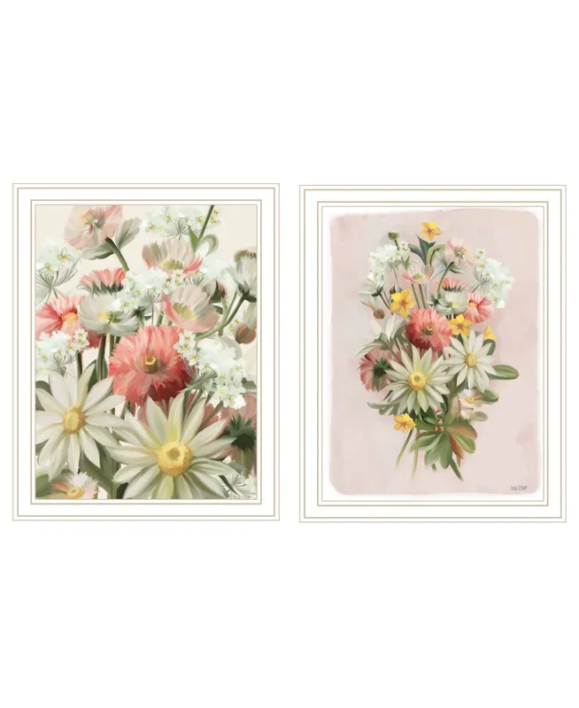 “Summer Wildflowers Just For You” Framed Wall Art For Living Room, Wall Art Print For Home Decor, Bedroom Wall Art By House Fenway Multicolor Wood Paper