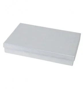 #85 Silver Solid Top Jewelry Box- 8″ x 5 1/2″ x 1 1/4″