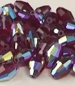 9 x 6mm Football Bead Siam AB