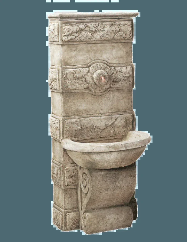 Abetone Wall Cast Stone Outdoor Garden Fountains