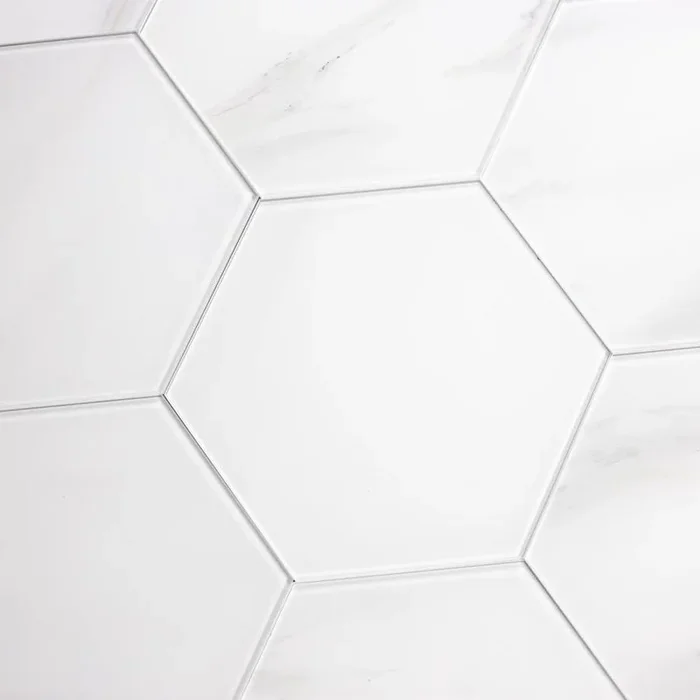 Abolos Nature 36-Pack Calacatta White/Glossy 8-in x 8-in Glossy Glass Marble Look Wall Tile