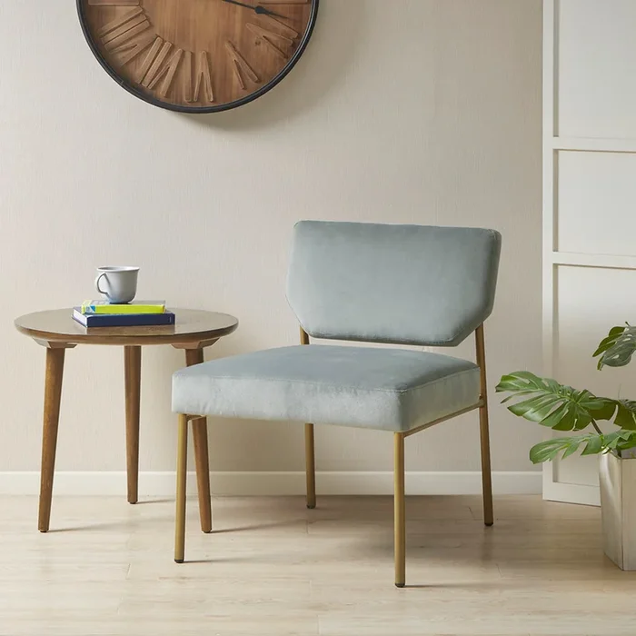 Accent Chair Grey Polyester