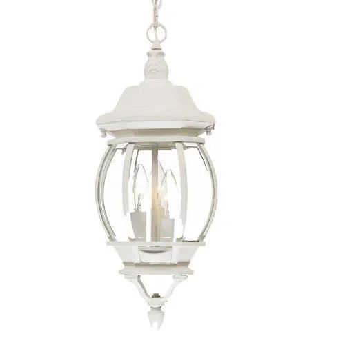 Acclaim Lighting Chateau Textured White Traditional Beveled Glass Lantern Pendant Light