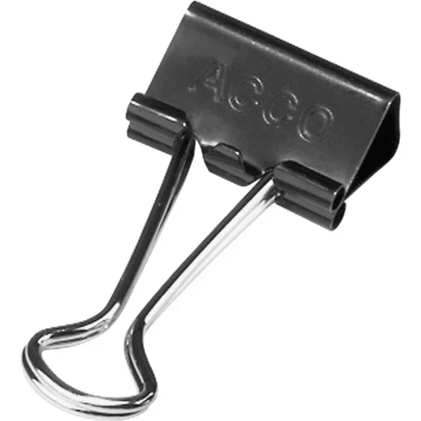 Acco Binder Clips, Small, 3/4″ Wide, 5/16″ Capacity, Black, Pack Of 12