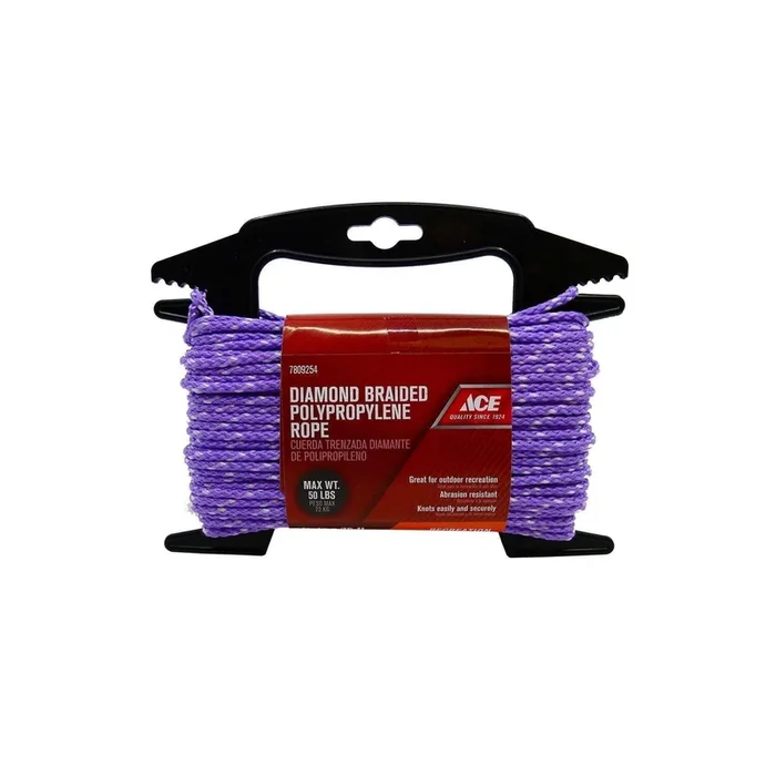 Ace 5/32 in. D X 75 ft. L Assorted Diamond Braided Polypropylene Rope