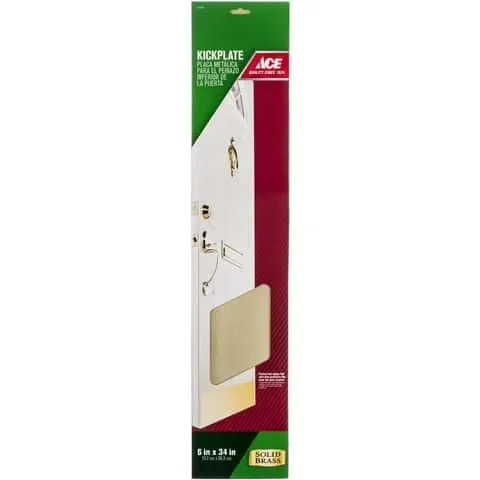 Ace 6 in. H X 34 in. L Brass Brass Kickplate
