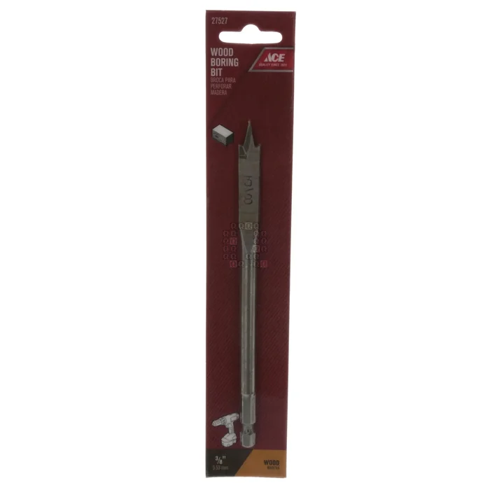 ACE Hardware 27527 HSS Wood Boring Spade Bit, 3/8″ Diameter x 6″ Length, 1/4″ Hex Shank
