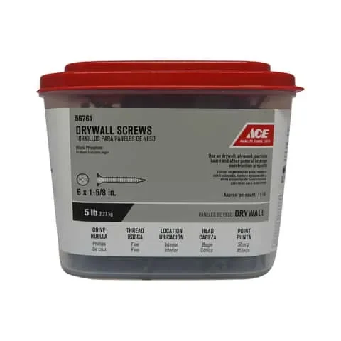 Ace No. 6 wire X 1-5/8 in. L Phillips Fine Drywall Screws 5 lb 1134 pk