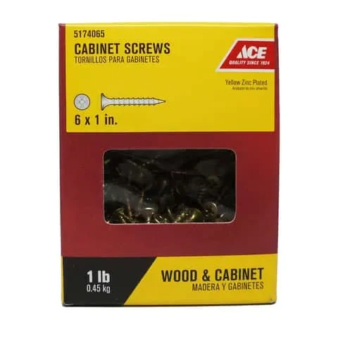 Ace No. 6 X 1 in. L Phillips Yellow Zinc Coarse Cabinet Screws 330 pk