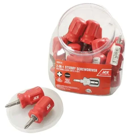 Ace Phillips/Slotted 2-in-1 Stubby Screwdriver 2 in.